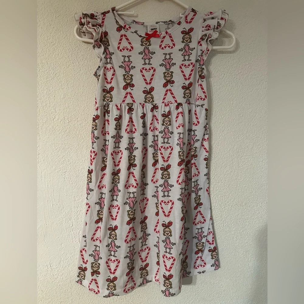 Hanna Andersson Cindy Lou Who Nightgown Girl Grinch Candy Cane Size 8